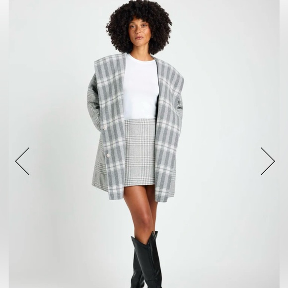 Splendid reversible Gray Plaid Women's Coat - Picture 1 of 6